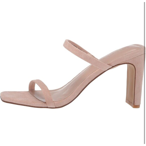 NWT The Drop Women's Avery Square Toe Two Strap Heeled Sandals Natural Size 7 - Picture 8 of 8